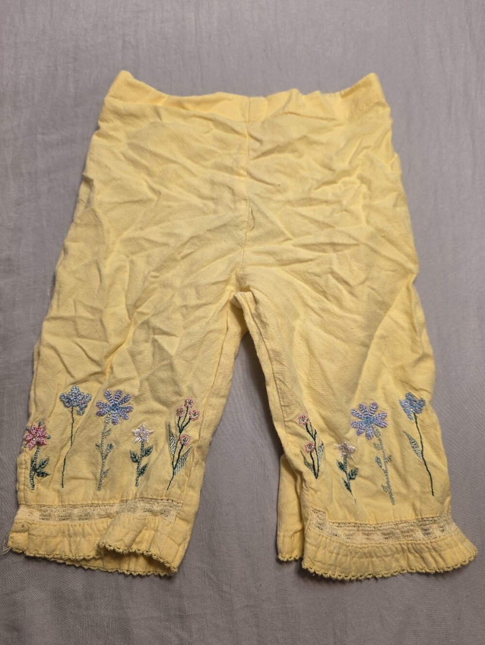 Vintage Y2K Yellow Embroidered Pants